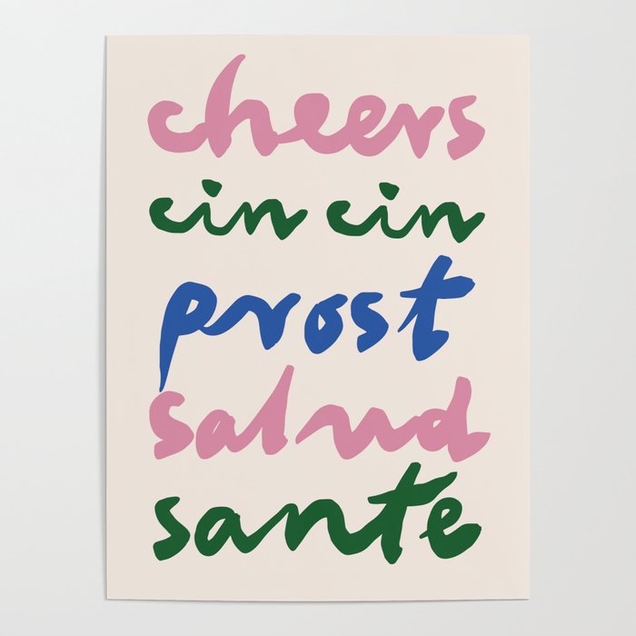 Cheers Languages Kitchen Print Poster Gallery Image 4