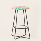 Dinosaurs + Unicorns in Pink + Teal Stool Gallery Image 1