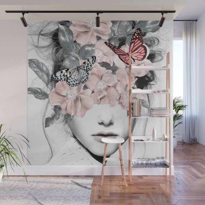 WOMAN WITH FLOWERS 10 Wall Mural Gallery Image 1