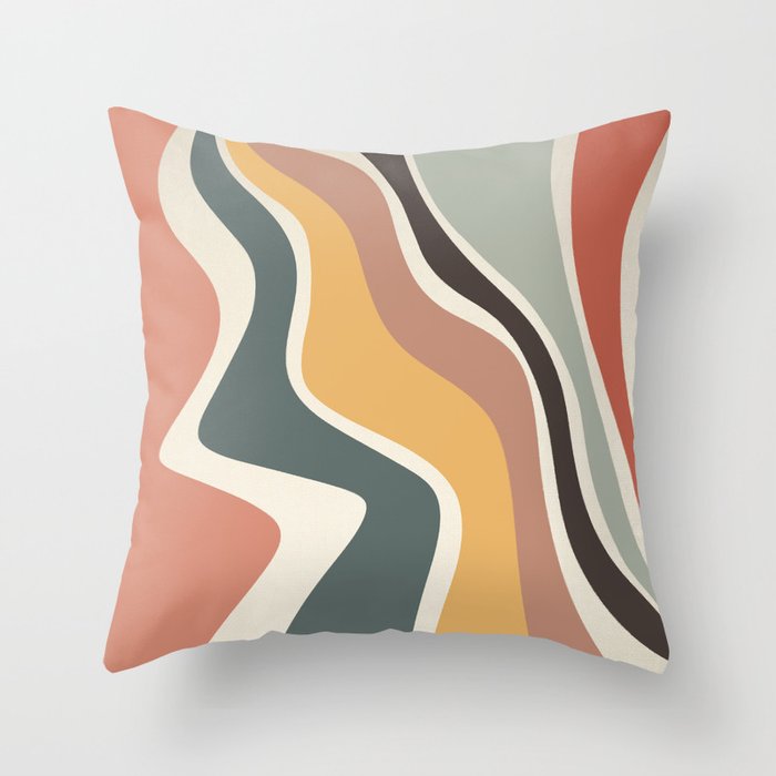 Sway - Modern Abstract Print Throw Pillow Gallery Image 1