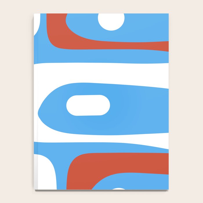 Mid Century Modern Piquet Abstract Pattern Blue Red White Notebook Gallery Image 4
