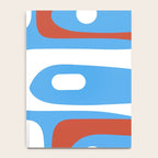 Mid Century Modern Piquet Abstract Pattern Blue Red White Notebook Gallery Image 4