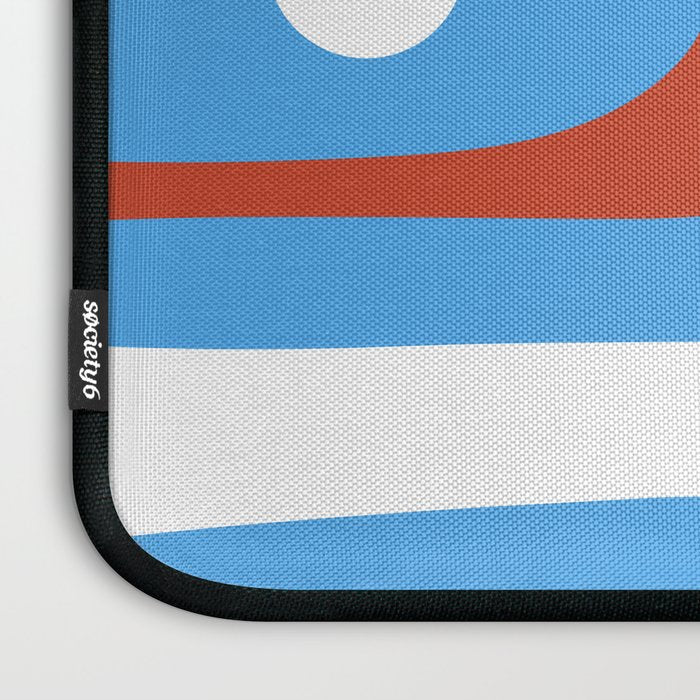Mid Century Modern Piquet Abstract Pattern Blue Red White Laptop Sleeve Gallery Image 3