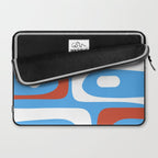 Mid Century Modern Piquet Abstract Pattern Blue Red White Laptop Sleeve Gallery Image 2