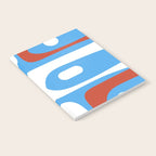 Mid Century Modern Piquet Abstract Pattern Blue Red White Notebook Gallery Image 2