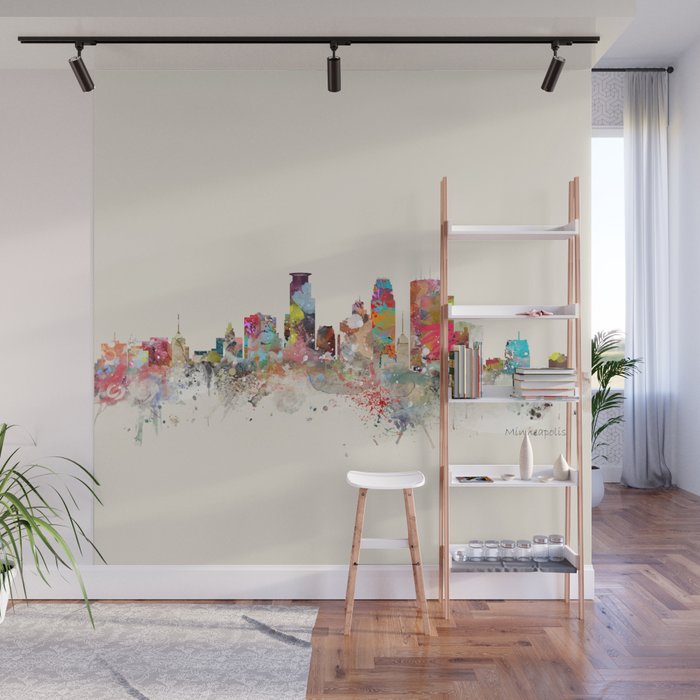 minneapolis skyline Wall Mural Gallery Image 1
