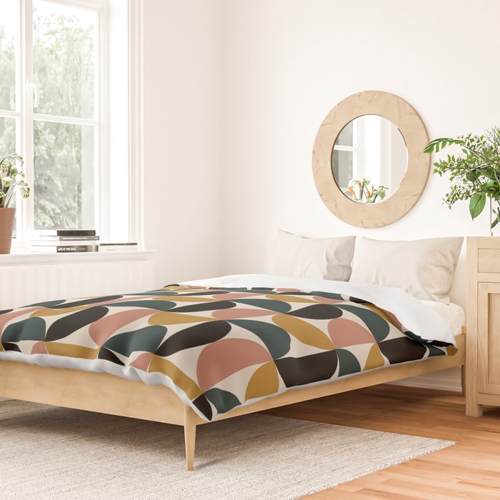 Bauhaus Mid Century Modern Geometric Pattern XIV Duvet Cover Gallery Image 2