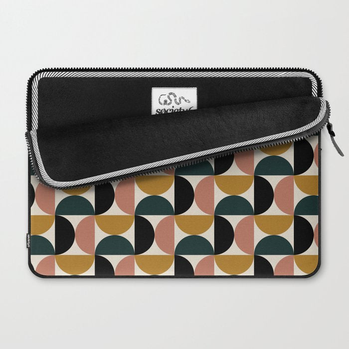 Bauhaus Mid Century Modern Geometric Pattern XIV Laptop Sleeve Gallery Image 2