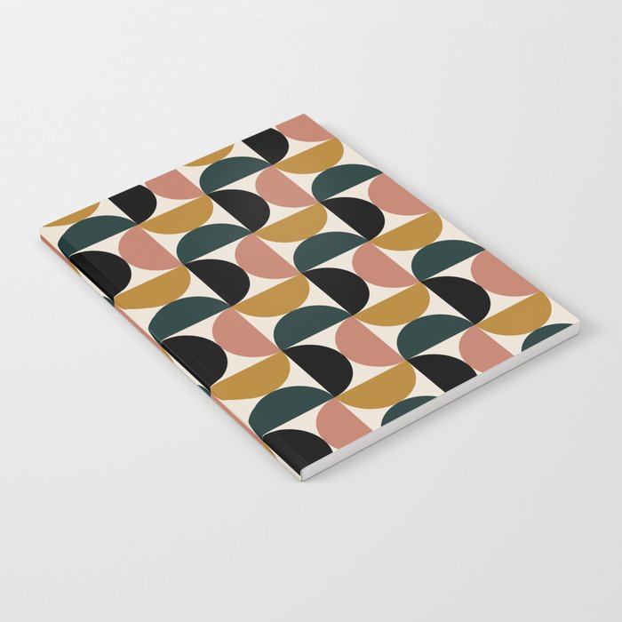 Bauhaus Mid Century Modern Geometric Pattern XIV Notebook Gallery Image 2