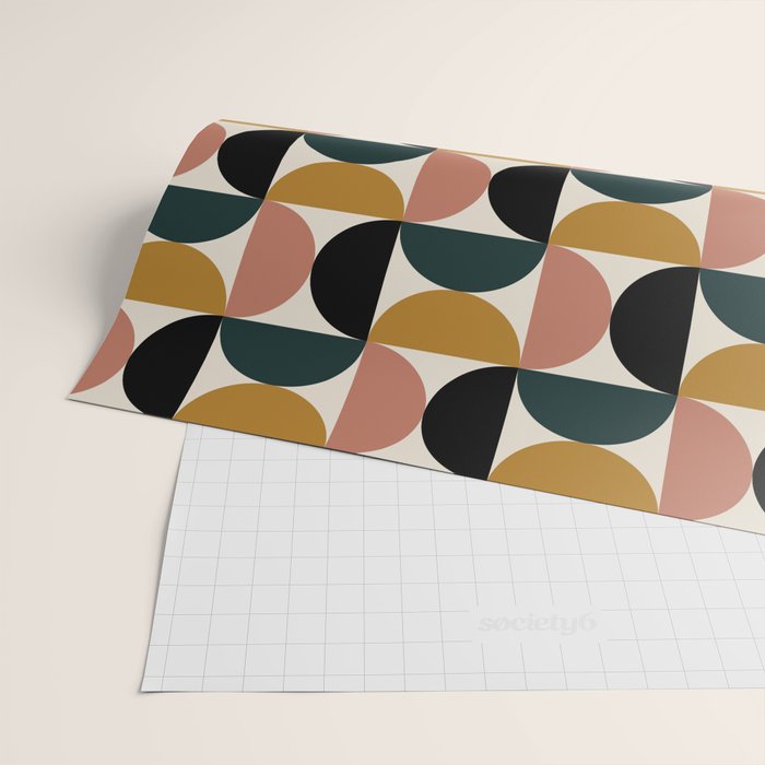 Bauhaus Mid Century Modern Geometric Pattern XIV Wrapping Paper Gallery Image 2