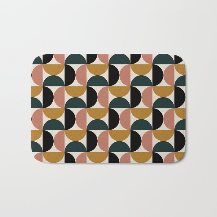 Bauhaus Mid Century Modern Geometric Pattern XIV Bath Mat Gallery Image 1