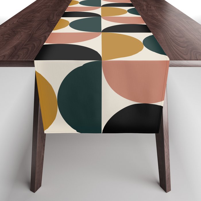 Bauhaus Mid Century Modern Geometric Pattern XIV Table Runner Gallery Image 1
