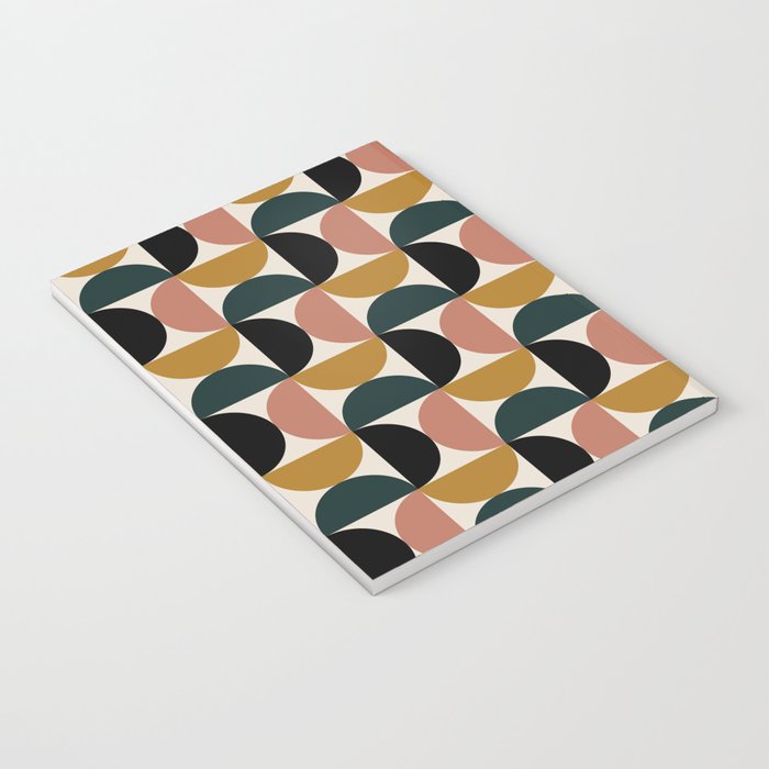 Bauhaus Mid Century Modern Geometric Pattern XIV Notebook Gallery Image 3