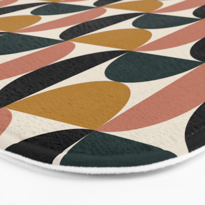 Bauhaus Mid Century Modern Geometric Pattern XIV Bath Mat Gallery Image 3