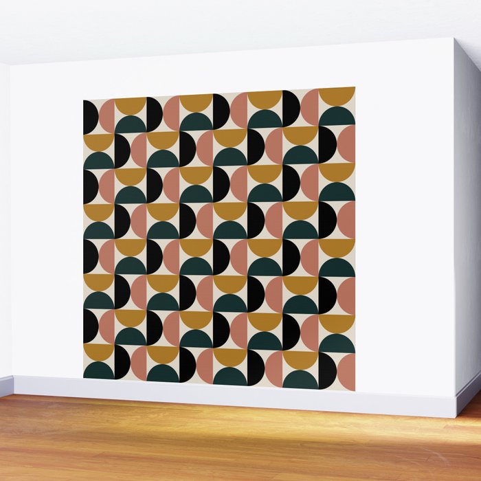Bauhaus Mid Century Modern Geometric Pattern XIV Wall Mural Gallery Image 2
