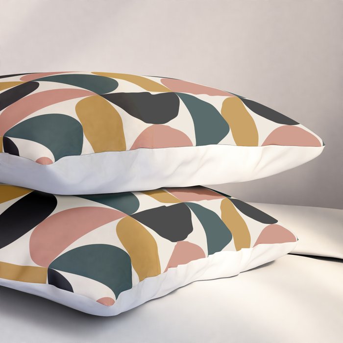 Bauhaus Mid Century Modern Geometric Pattern XIV Pillow Sham Gallery Image 3