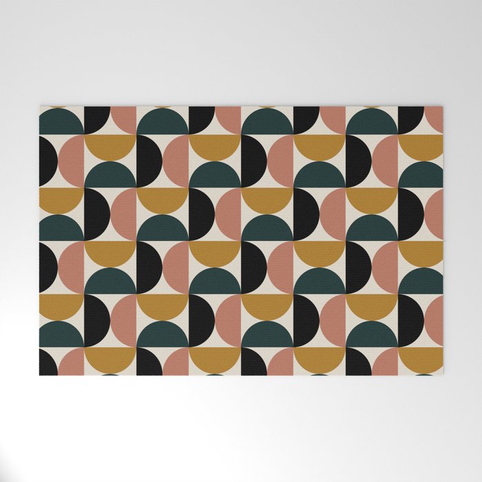Bauhaus Mid Century Modern Geometric Pattern XIV Welcome Mat Gallery Image 1