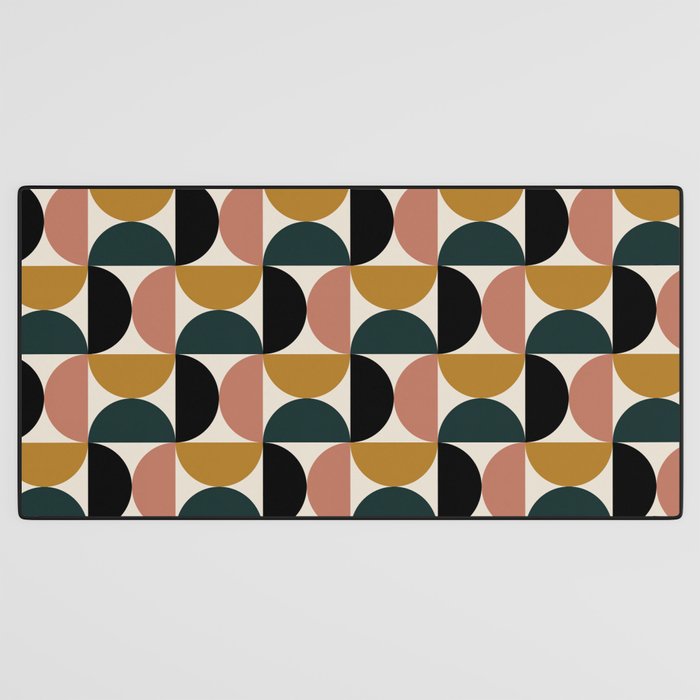 Bauhaus Mid Century Modern Geometric Pattern XIV Desk Mat Gallery Image 3