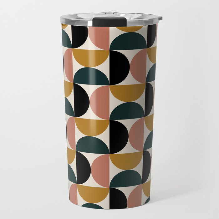 Bauhaus Mid Century Modern Geometric Pattern XIV Travel Mug Gallery Image 1