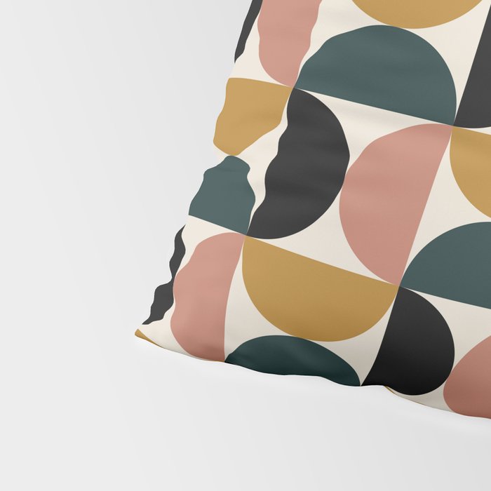 Bauhaus Mid Century Modern Geometric Pattern XIV Pillow Sham Gallery Image 4