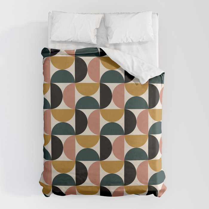 Bauhaus Mid Century Modern Geometric Pattern XIV Duvet Cover Gallery Image 1