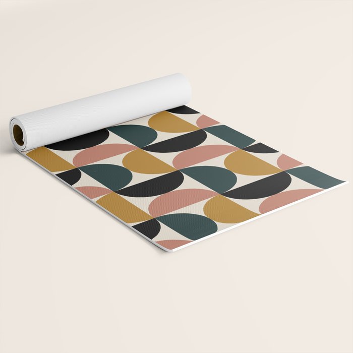 Bauhaus Mid Century Modern Geometric Pattern XIV Yoga Mat Gallery Image 2