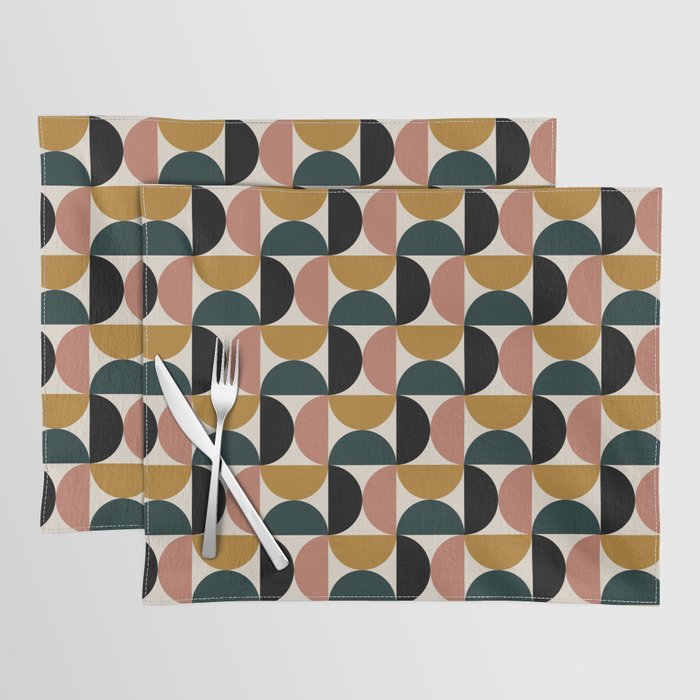 Bauhaus Mid Century Modern Geometric Pattern XIV Placemat Gallery Image 1