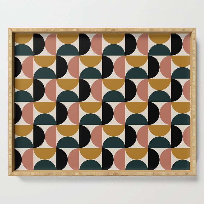 Bauhaus Mid Century Modern Geometric Pattern XIV Serving Tray Gallery Image 1