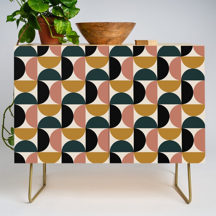 Bauhaus Mid Century Modern Geometric Pattern XIV Credenza Gallery Image 1