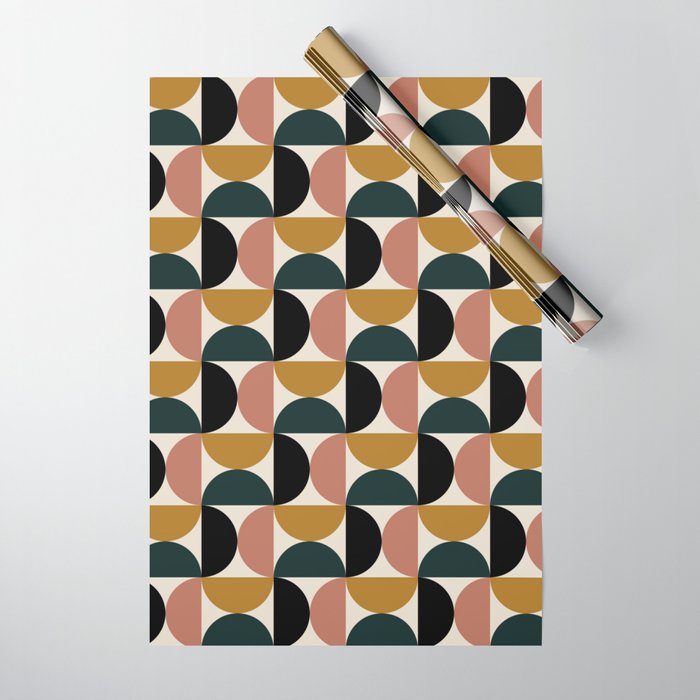Bauhaus Mid Century Modern Geometric Pattern XIV Wrapping Paper Gallery Image 1