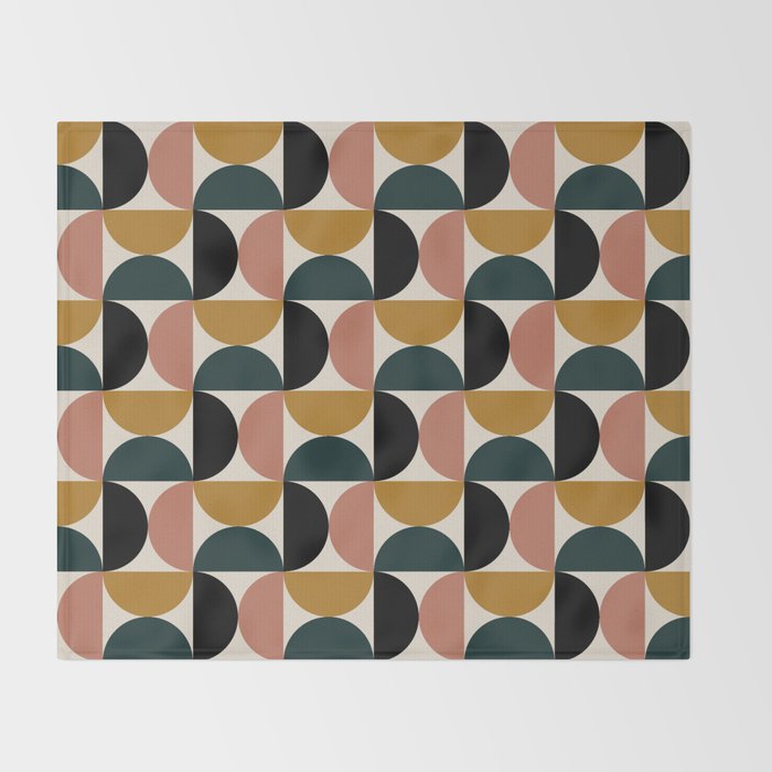 Bauhaus Mid Century Modern Geometric Pattern XIV Throw Blanket Gallery Image 2