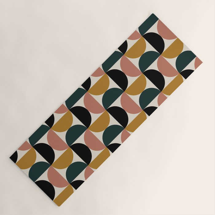 Bauhaus Mid Century Modern Geometric Pattern XIV Yoga Mat Gallery Image 1