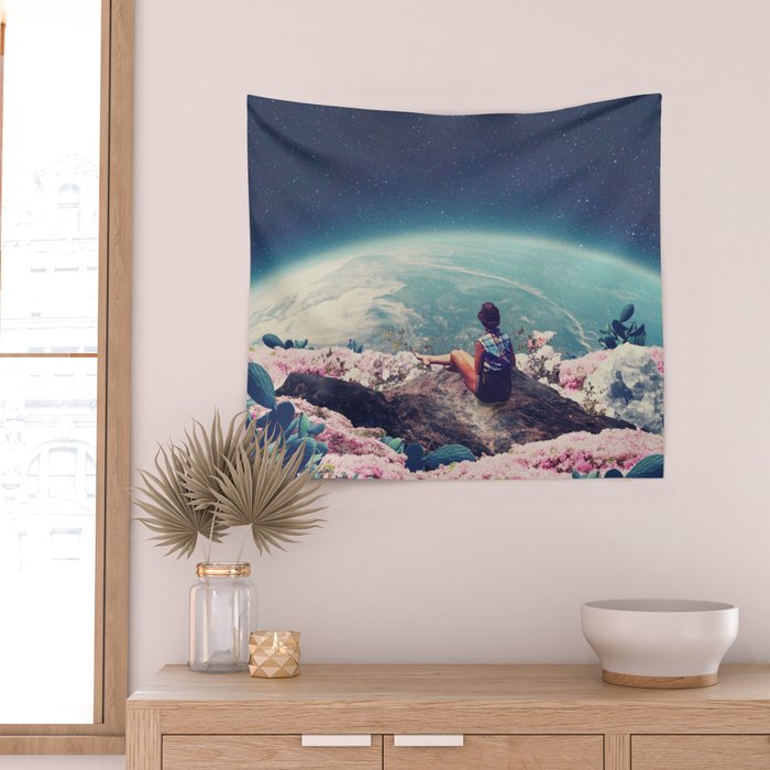My World Blossomed when I Loved You Horizontal Wall Tapestry Gallery Image 2