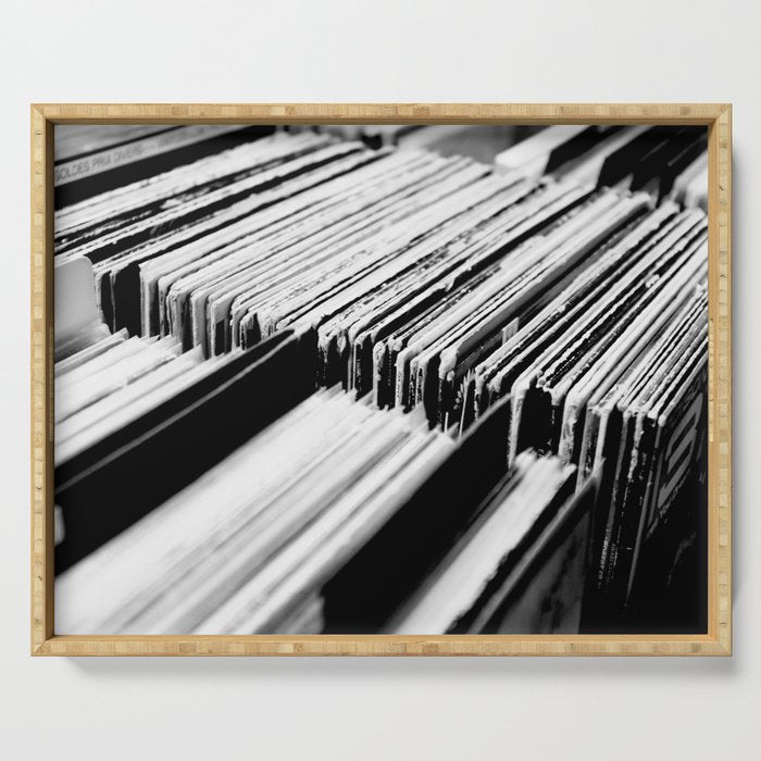 record albums music aesthetic elegant mood art photography  Serving Tray Gallery Image 1