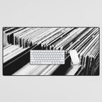 record albums music aesthetic elegant mood art photography  Desk Mat Gallery Image 1