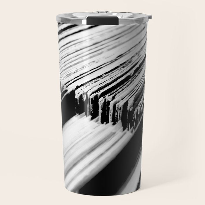 record albums music aesthetic elegant mood art photography  Travel Mug Gallery Image 1