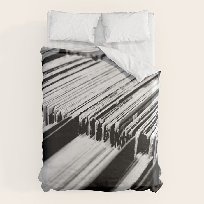 record albums music aesthetic elegant mood art photography  Duvet Cover