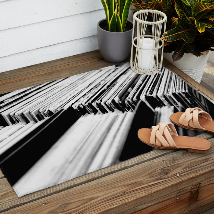 record albums music aesthetic elegant mood art photography  Outdoor Rug Gallery Image 2