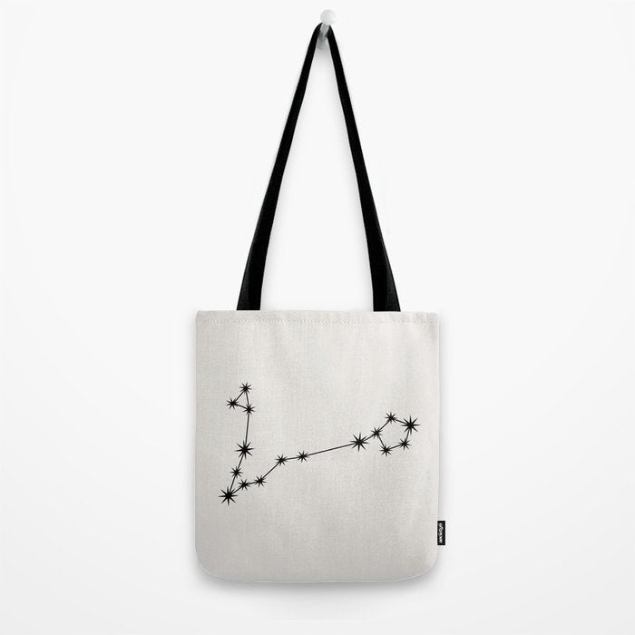 Pisces Zodiac Star Constellation Line Art White Tote Bag Gallery Image 2