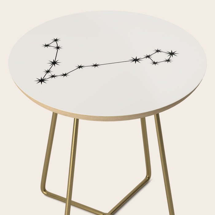 Pisces Zodiac Star Constellation Line Art White Side Table Gallery Image 2