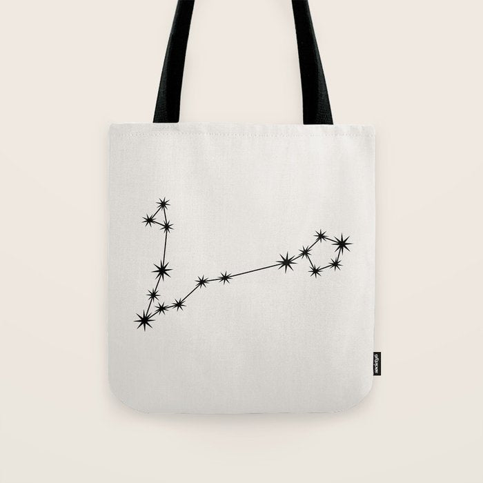 Pisces Zodiac Star Constellation Line Art White Tote Bag Gallery Image 1