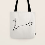 Pisces Zodiac Star Constellation Line Art White Tote Bag Gallery Image 1