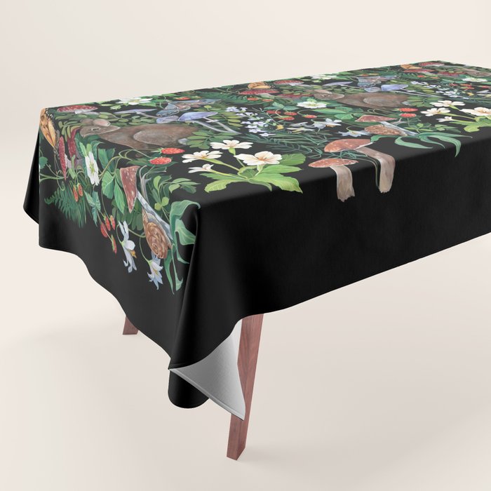 Rabbit and Strawberry Garden Tablecloth Gallery Image 1