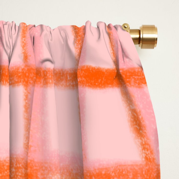 Modern abstract red and pink grids  Window Curtain Gallery Image 2