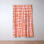 Modern abstract red and pink grids  Window Curtain Gallery Image 3