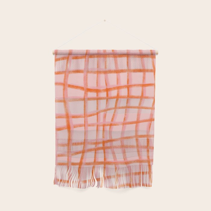 Modern abstract red and pink grids  Wall Hanging Gallery Image 1