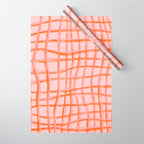 Modern abstract red and pink grids  Wrapping Paper Gallery Image 1