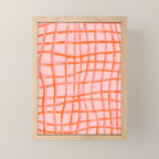 Modern abstract red and pink grids  Mini Art Print Gallery Image 1