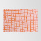 Modern abstract red and pink grids  Rug Gallery Image 2