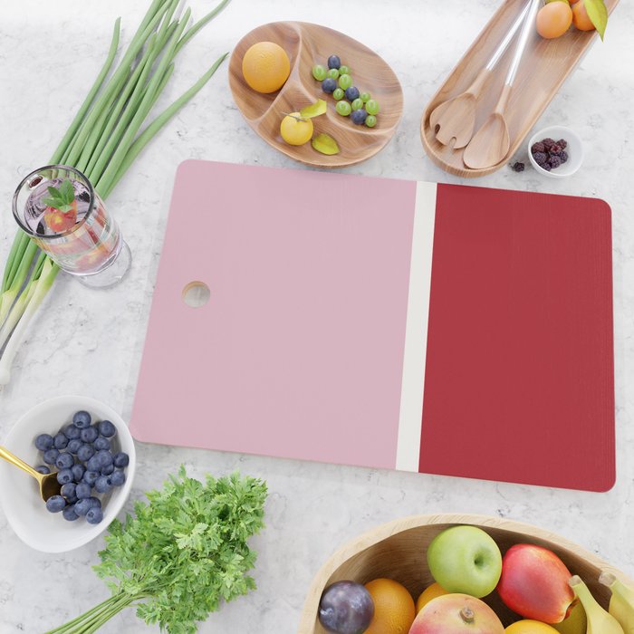 Color Block IV Pink Red Cutting Board Gallery Image 2
